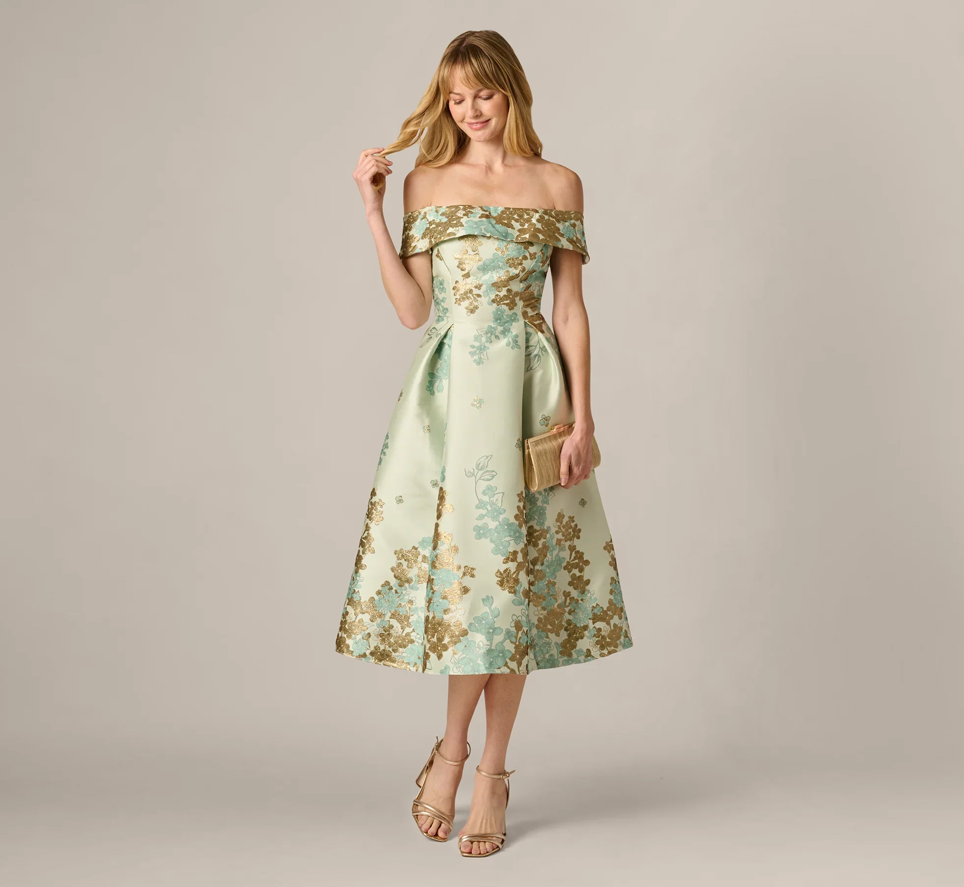 Adrianna Papell Floral Jacquard Dress AP1E211223