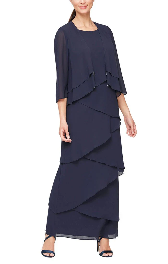Alex Evenings Chiffon Tiered Tank Jacket Dress 8492001 - Image 12