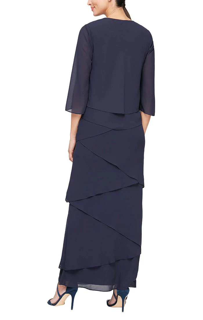 Alex Evenings Chiffon Tiered Tank Jacket Dress 8492001 - Image 13