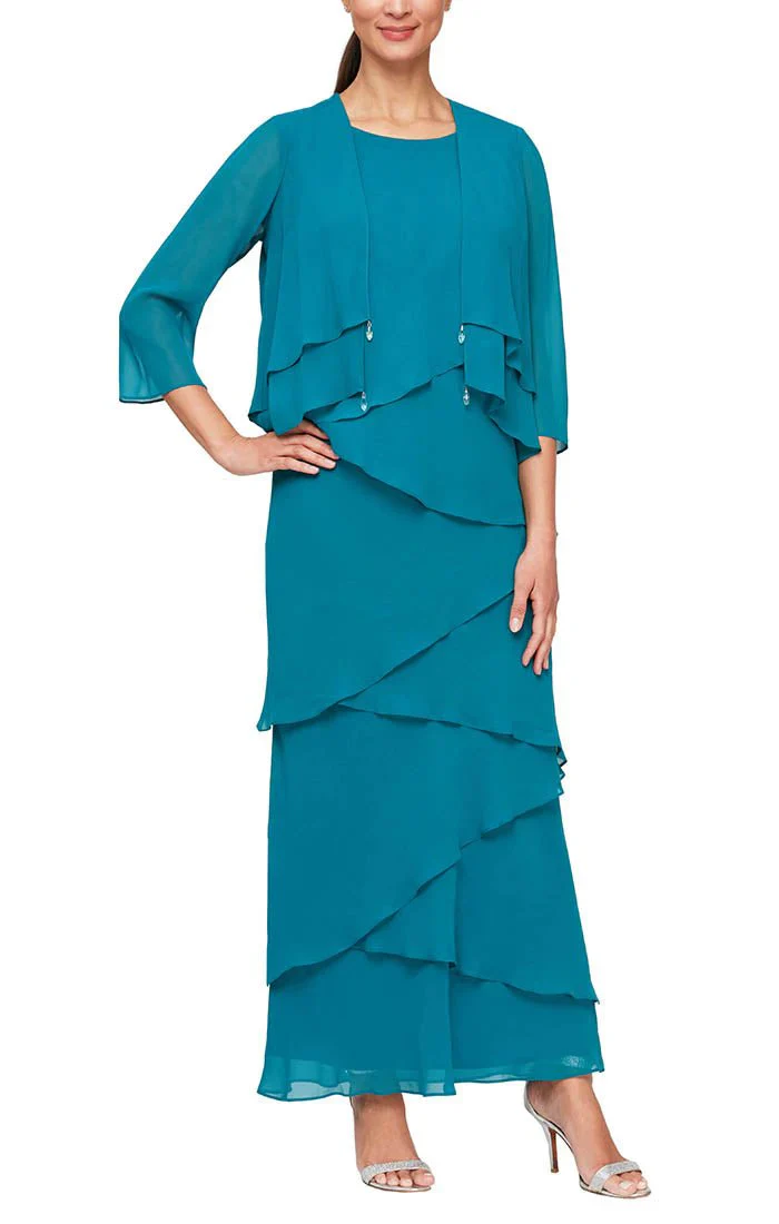 Alex Evenings Chiffon Tiered Tank Jacket Dress 8492001 - Image 14