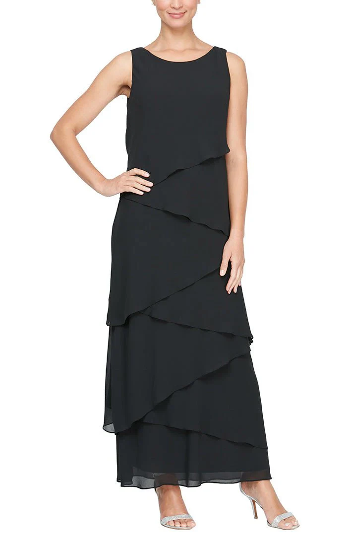 Alex Evenings Chiffon Tiered Tank Jacket Dress 8492001 - Image 7