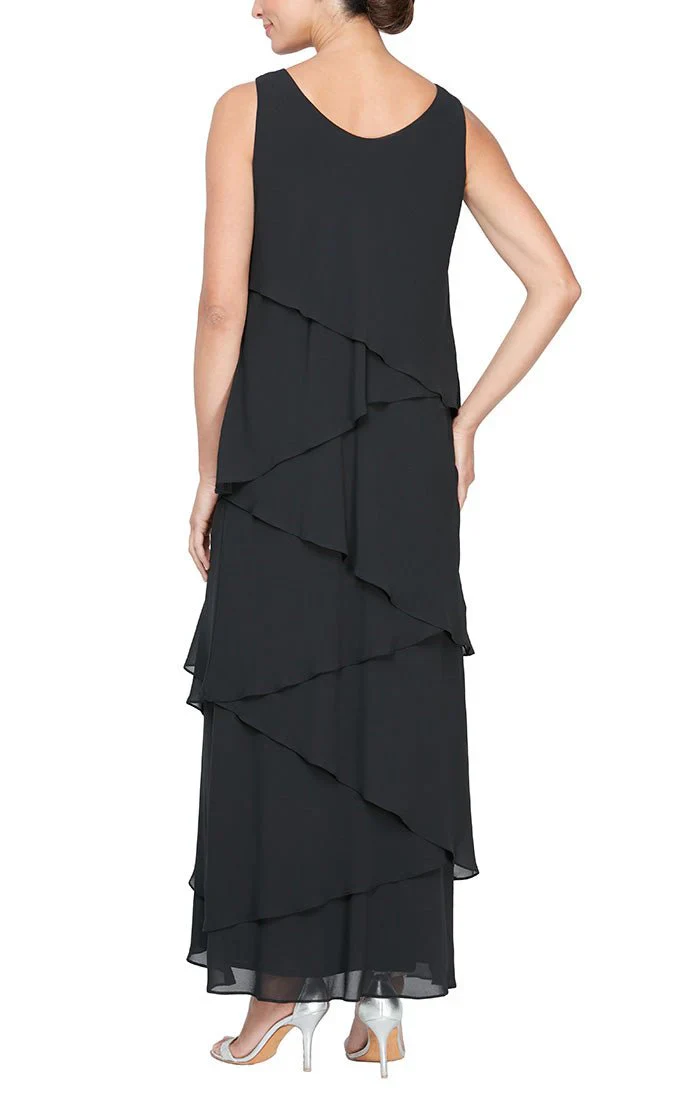 Alex Evenings Chiffon Tiered Tank Jacket Dress 8492001 - Image 9