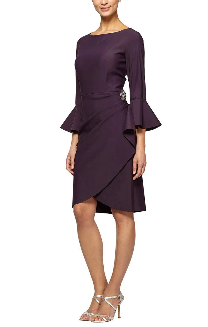 Alex Evenings Compression Cocktail Dress with Bell Sleeves 134183 - Image 5