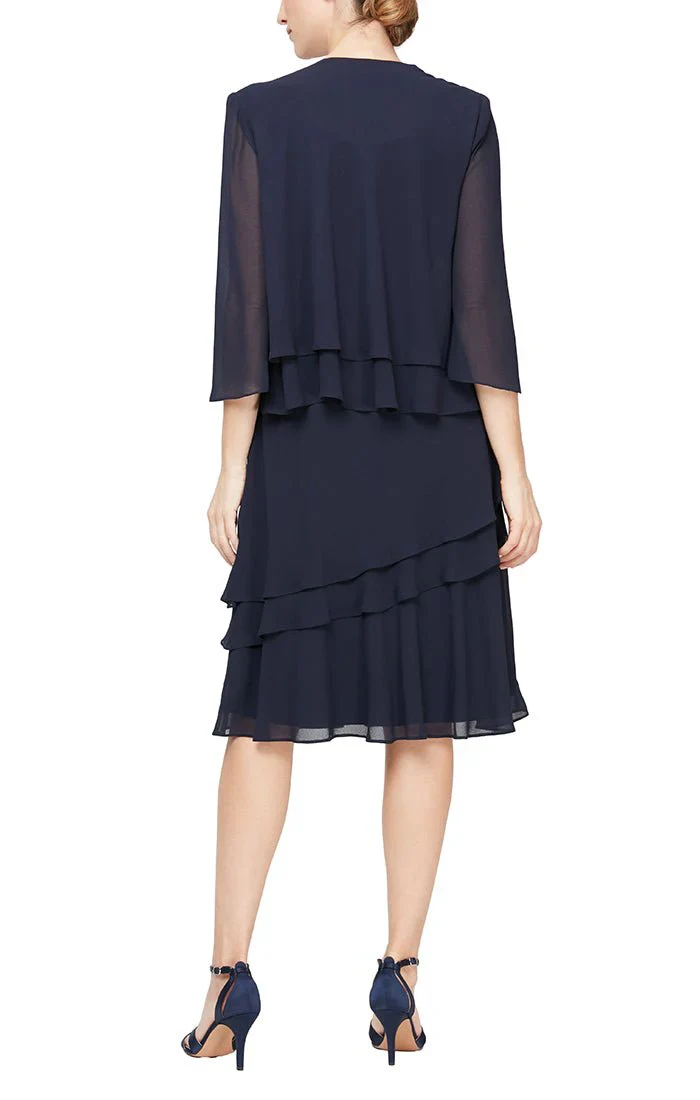 Alex Evenings Knee Length Chiffon 2-Piece Dress 8192005 - Image 12