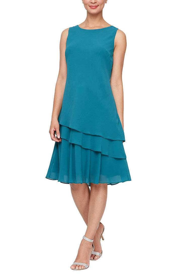 Alex Evenings Knee Length Chiffon 2-Piece Dress 8192005 - Image 2