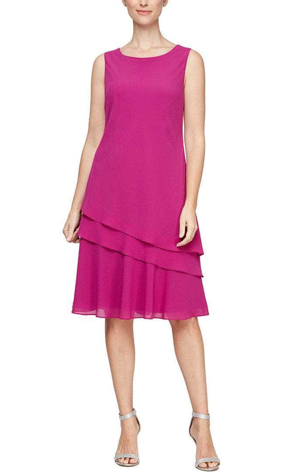 Alex Evenings Knee Length Chiffon 2-Piece Dress 8192005 - Image 6