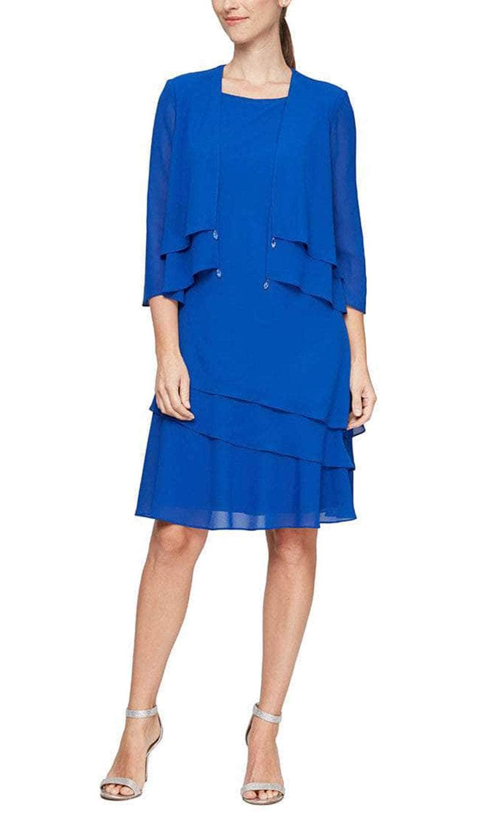 Alex Evenings Knee Length Chiffon 2-Piece Dress 8192005 - Image 7