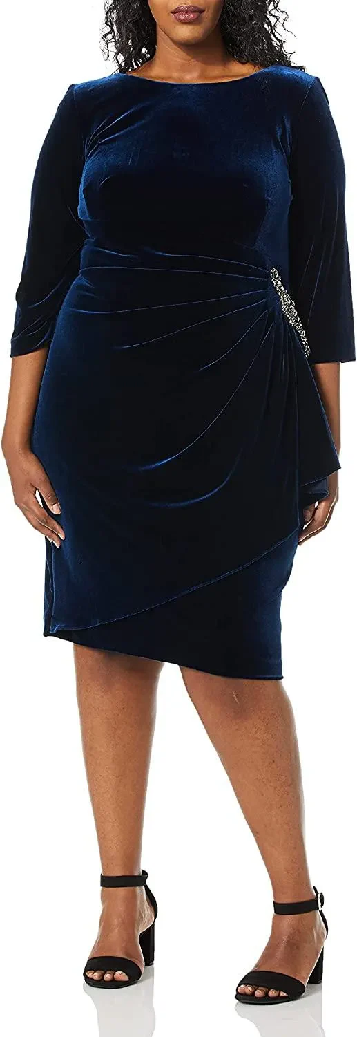 Alex Evenings Velvet Cocktail Dress 4915267 - Image 3