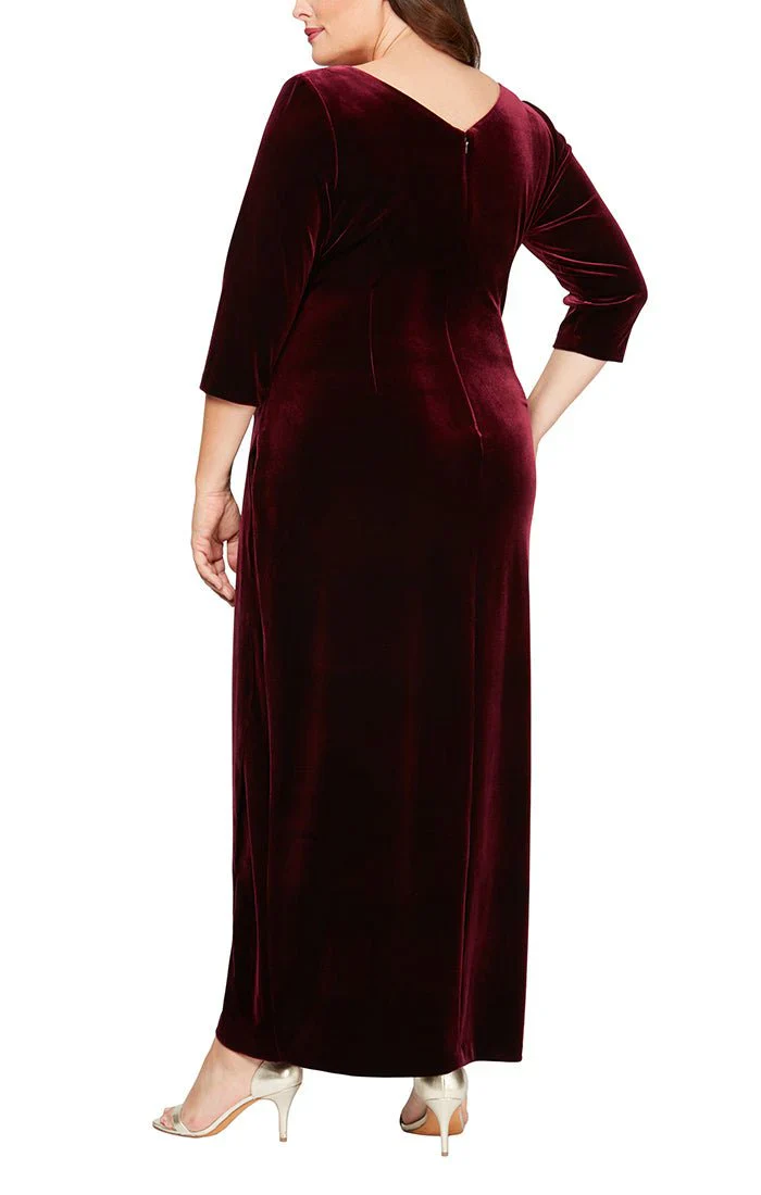 Alex Evenings Velvet Evening Dress 84918583 - Image 2