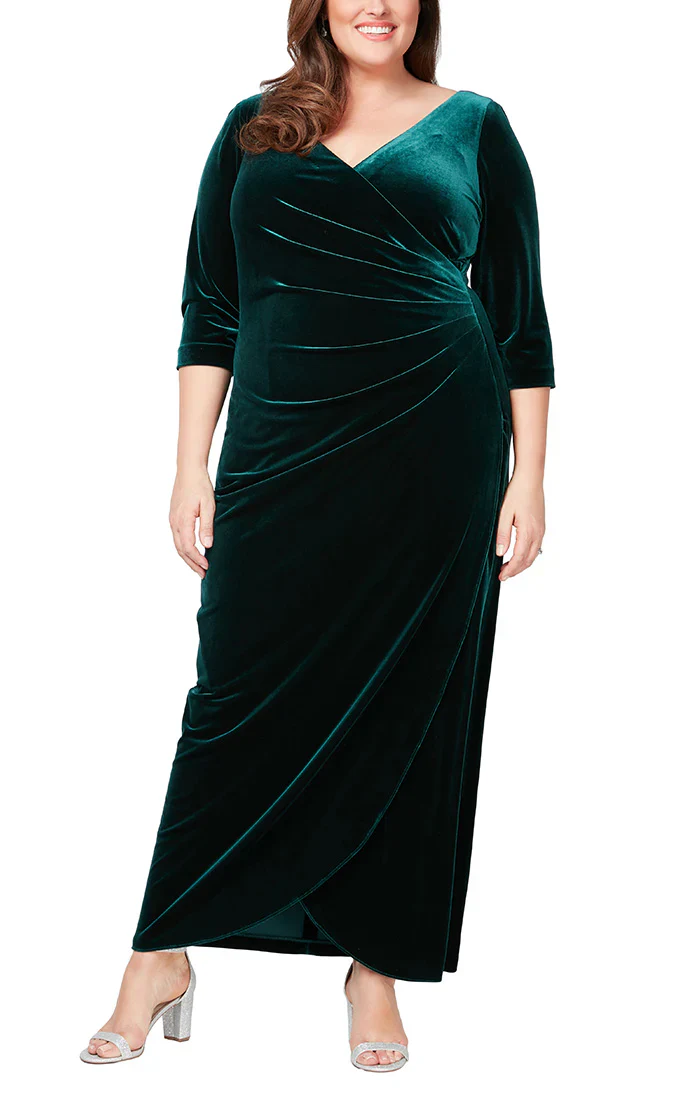 Alex Evenings Velvet Evening Dress 84918583 - Image 3