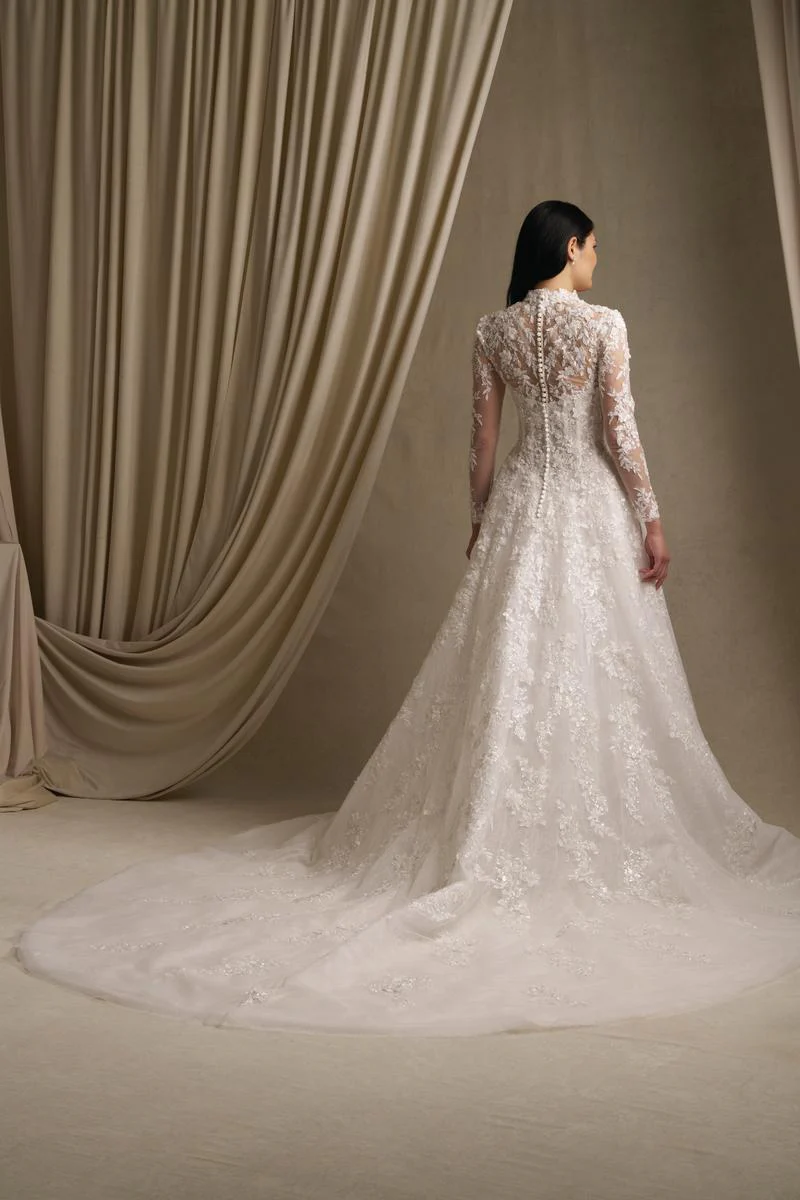 Allure Couture C811NC Long Sleeve Lace Ballgown Bridal Gown - Image 2
