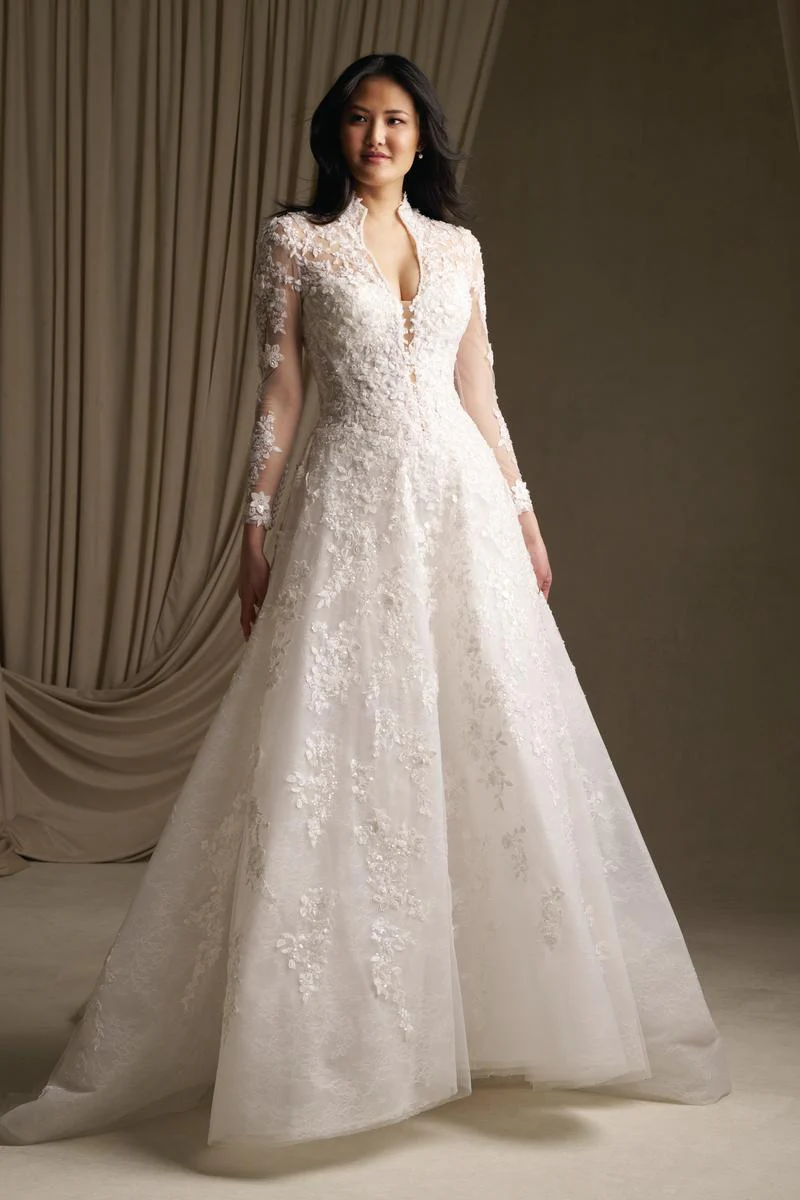 Allure Couture C811NC Long Sleeve Lace Ballgown Bridal Gown - Image 3