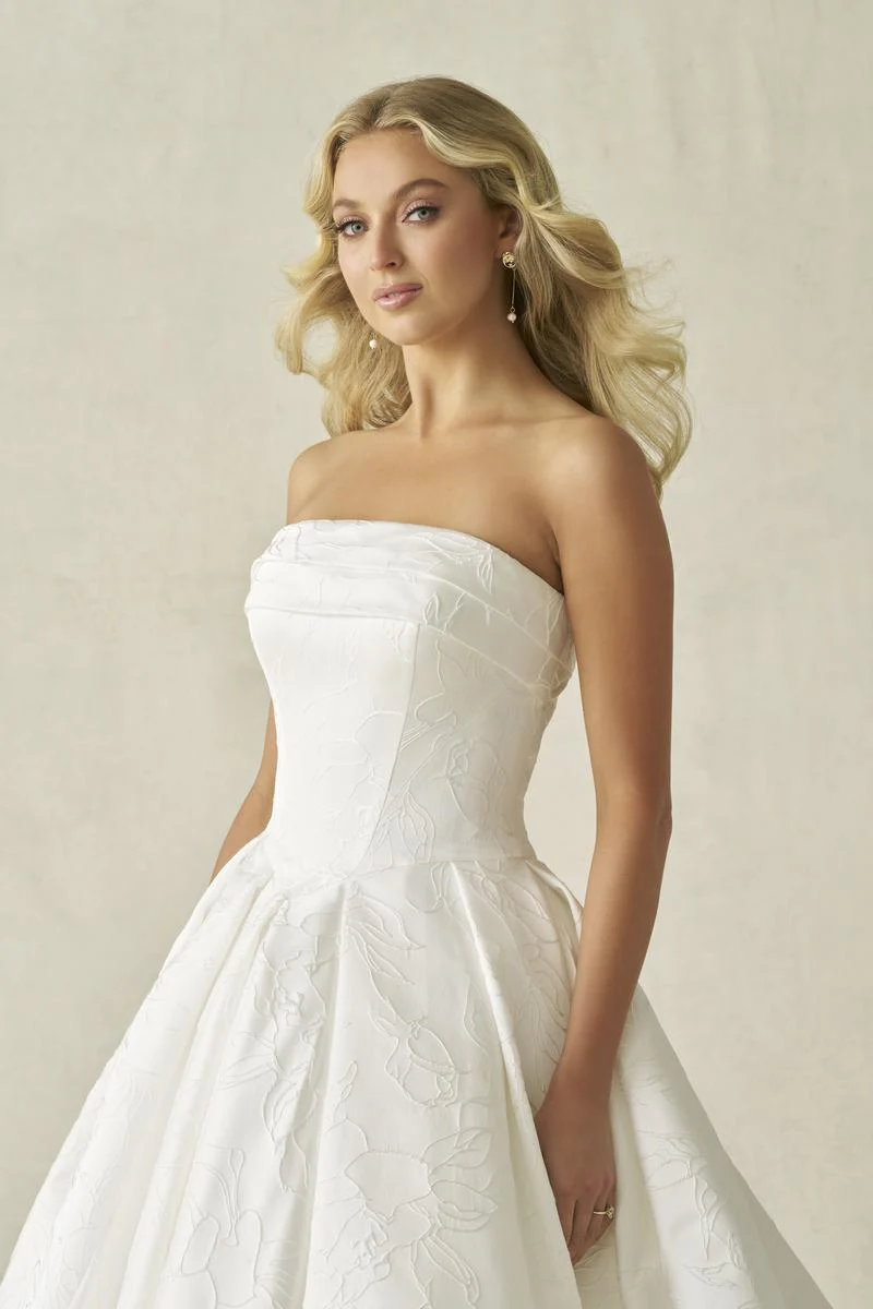 Allure Bridals A1400 Satin Jacquard Strapless Bridal Gown - Image 10