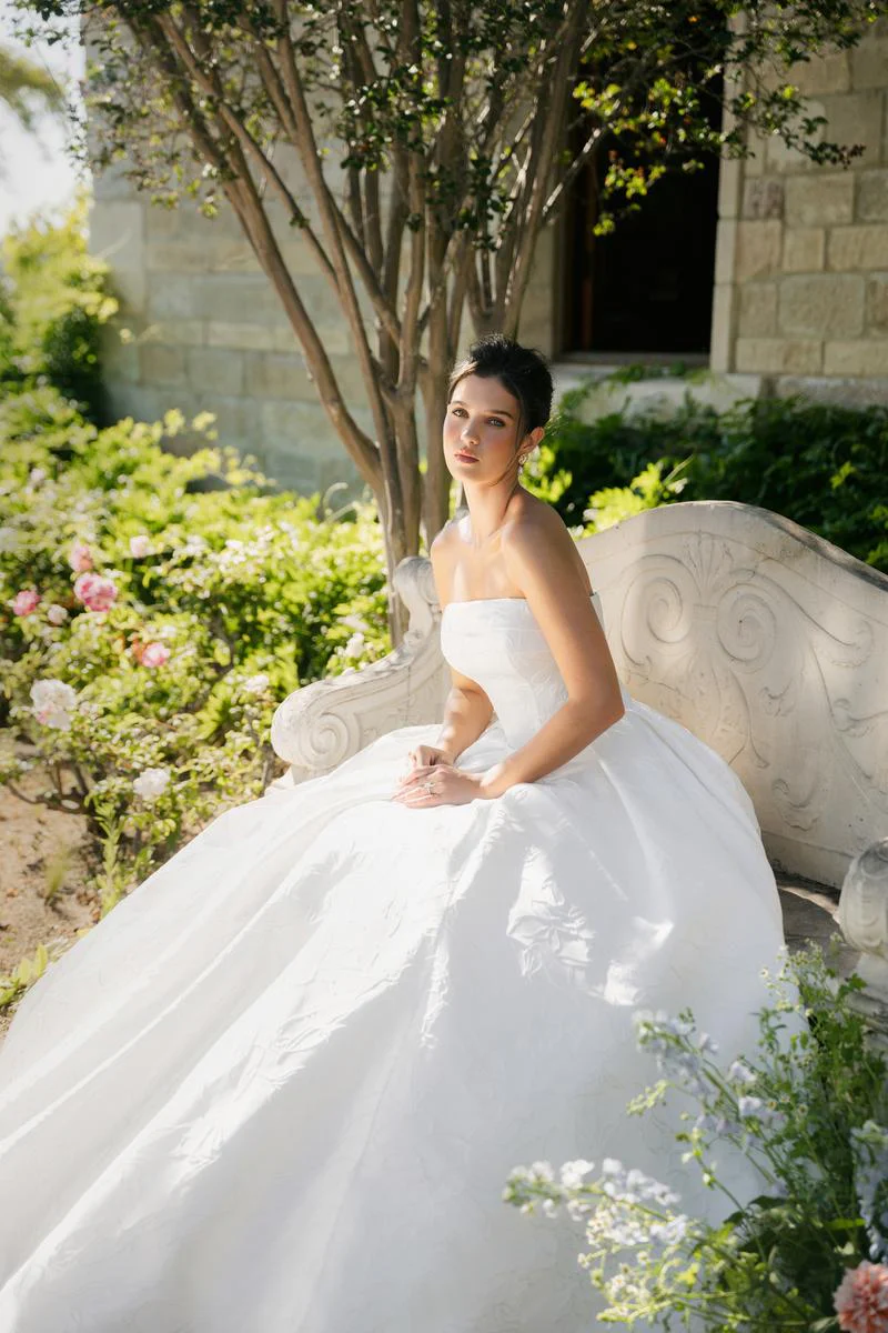 Allure Bridals A1400 Satin Jacquard Strapless Bridal Gown - Image 11