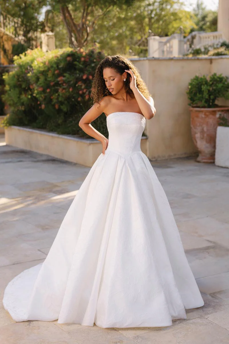 Allure Bridals A1400 Satin Jacquard Strapless Bridal Gown - Image 12