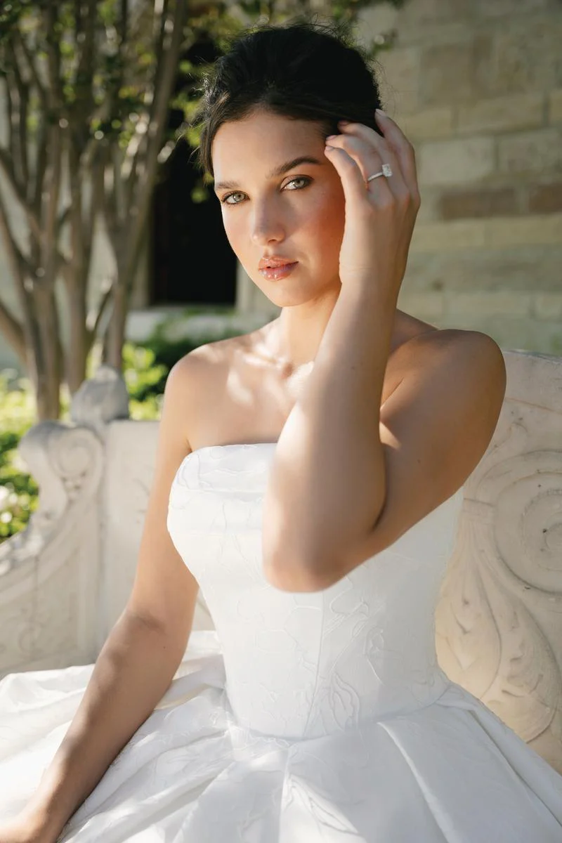 Allure Bridals A1400 Satin Jacquard Strapless Bridal Gown - Image 14