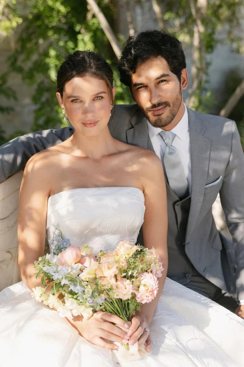 Allure Bridals A1400 Satin Jacquard Strapless Bridal Gown - Image 16