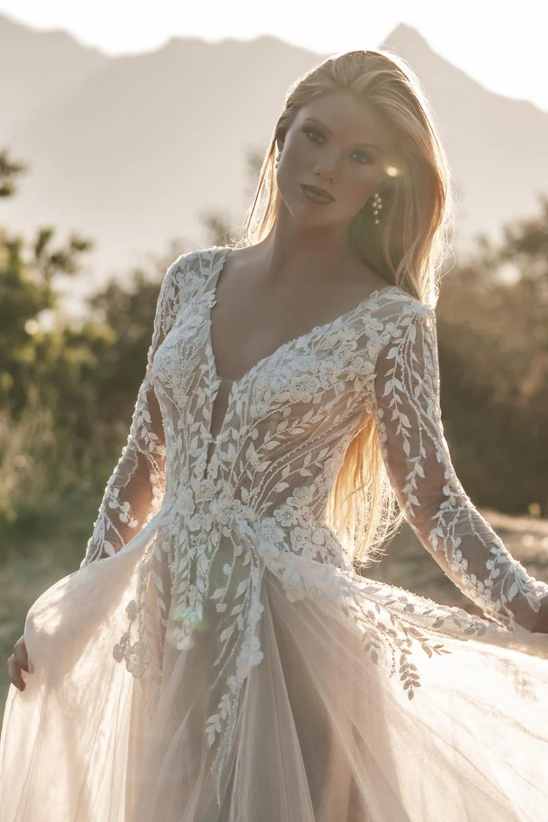 Allure Bridals Long Sleeve Lace Bridal Gown R3708 - Image 3