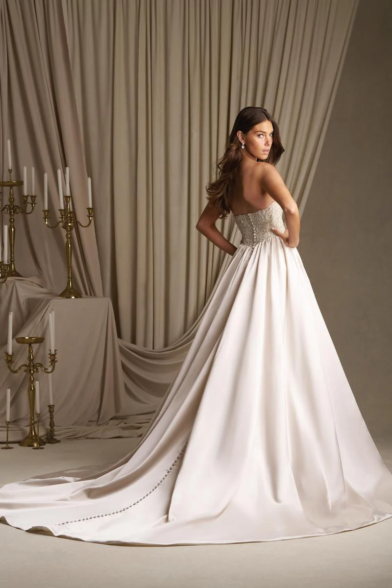 Allure Couture C800 Strapless Sparkling Satin A-line Gown - Image 2