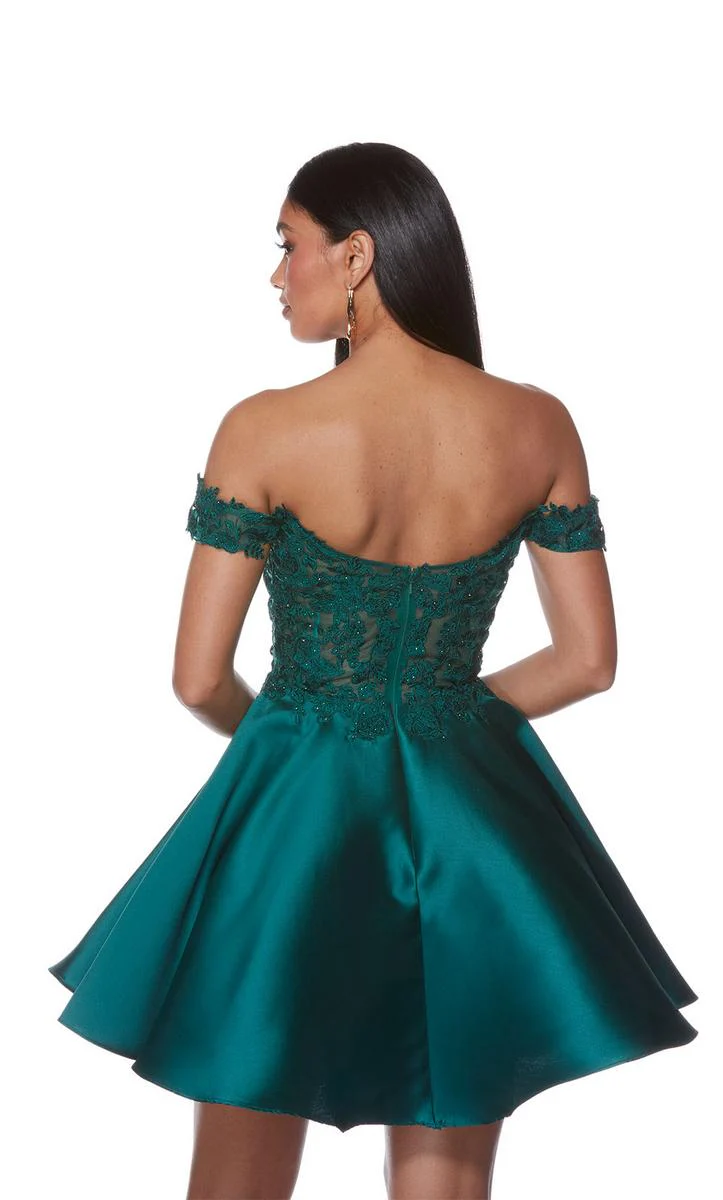 Alyce Pariss Off Shoulder Homecoming Dress 3141 - Image 4