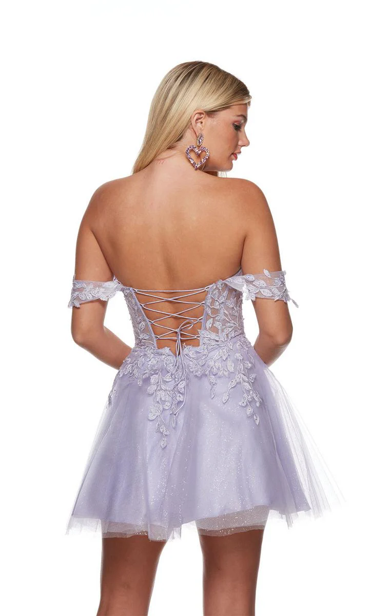 Alyce Paris A-Line Lace Corset Homecoming Dress 3159 - Image 2