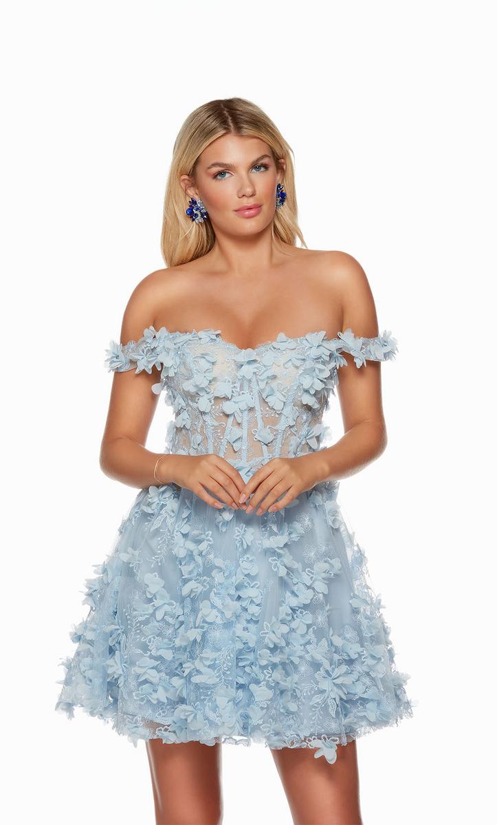 Alyce Paris 3D Floral Homecoming Dress 3172 - Image 3
