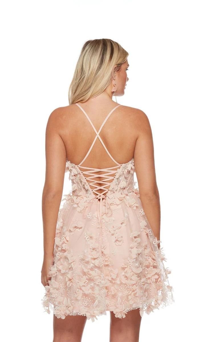 Alyce Paris 3D Floral Corset Homecoming Dress 3171 - Image 2
