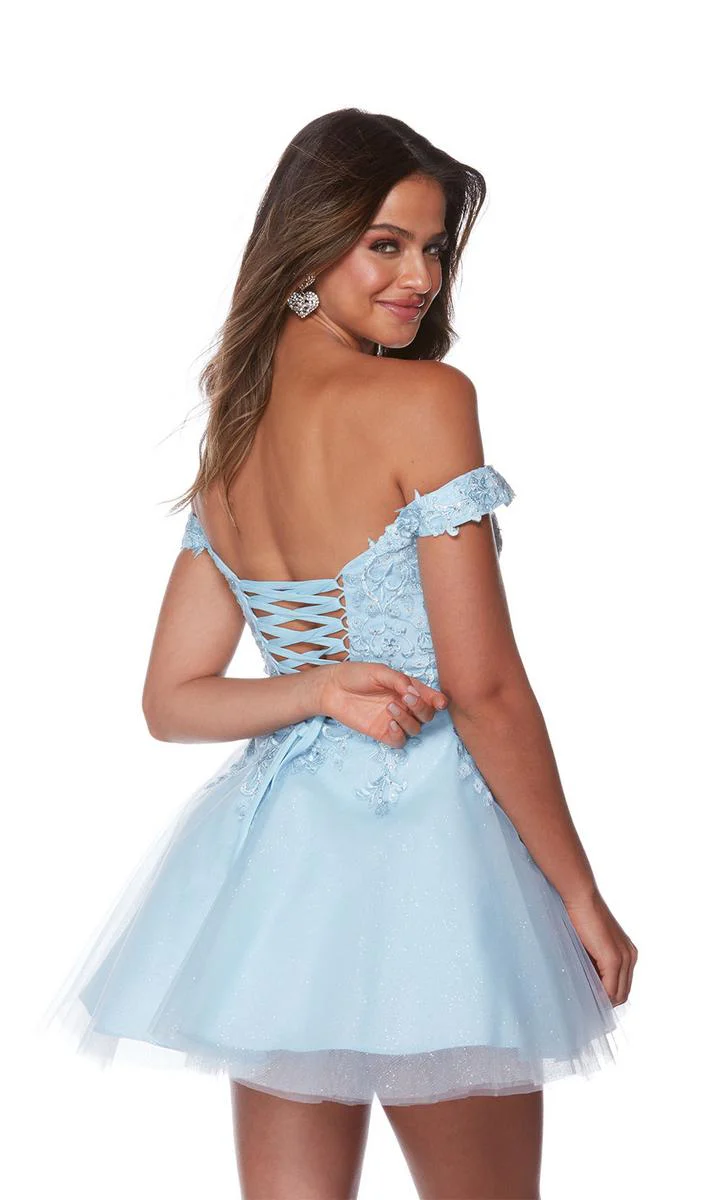 Alyce Lace A-Line Homecoming Dress 3156 - Image 3