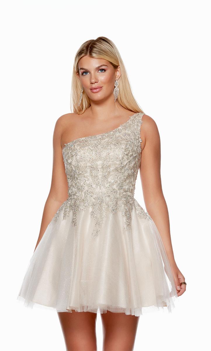 Alyce Paris A-Line One Shoulder Homecoming Dress 3150 - Image 3