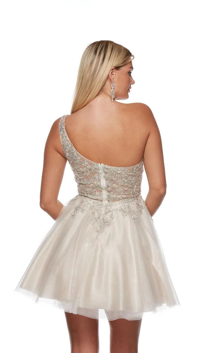 Alyce Paris A-Line One Shoulder Homecoming Dress 3150 - Image 4