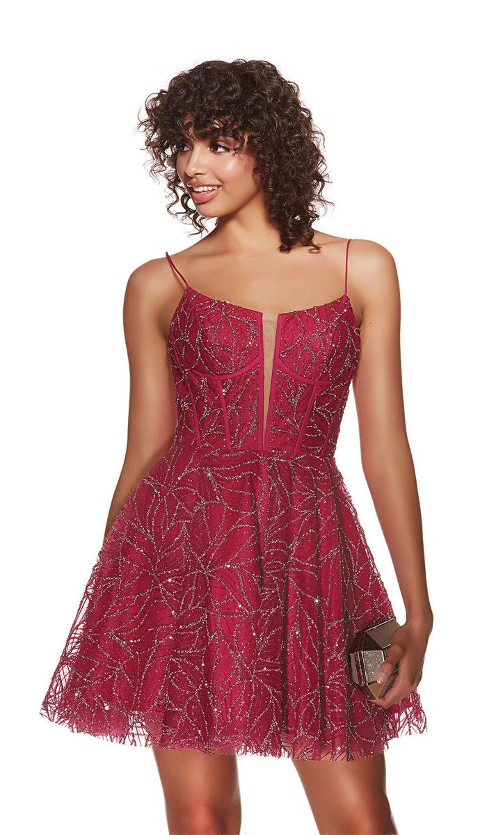 Alyce Paris Plunging A-Line  Homecoming Dress 3771 - Image 3