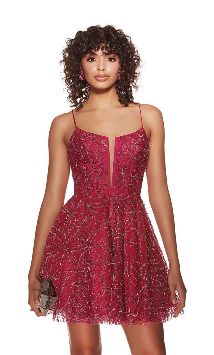 Alyce Paris Plunging A-Line  Homecoming Dress 3771 - Image 7