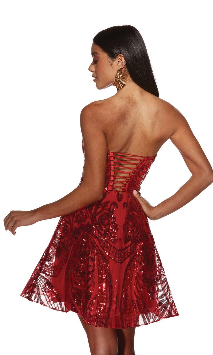 Alyce Paris Strapless Sequin HoCo Dress 3773 - Image 6
