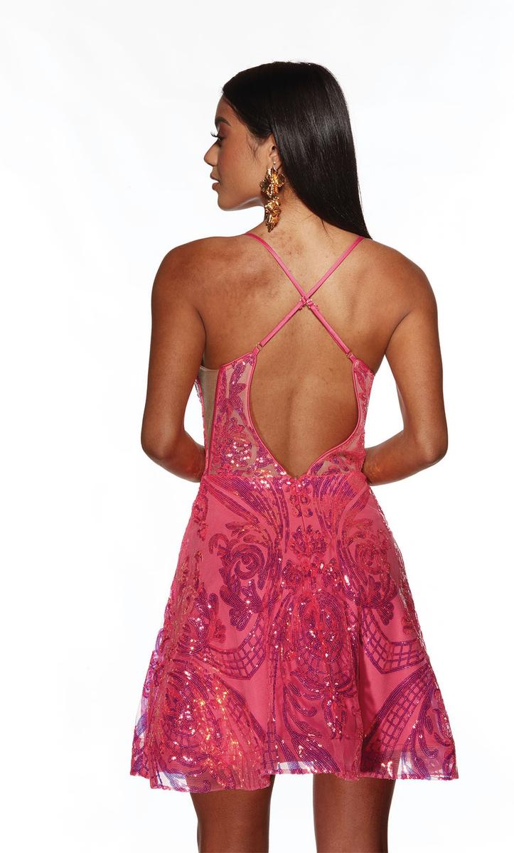 Alyce Paris Sequin A-Line Homecoming Dress 3775 - Image 2