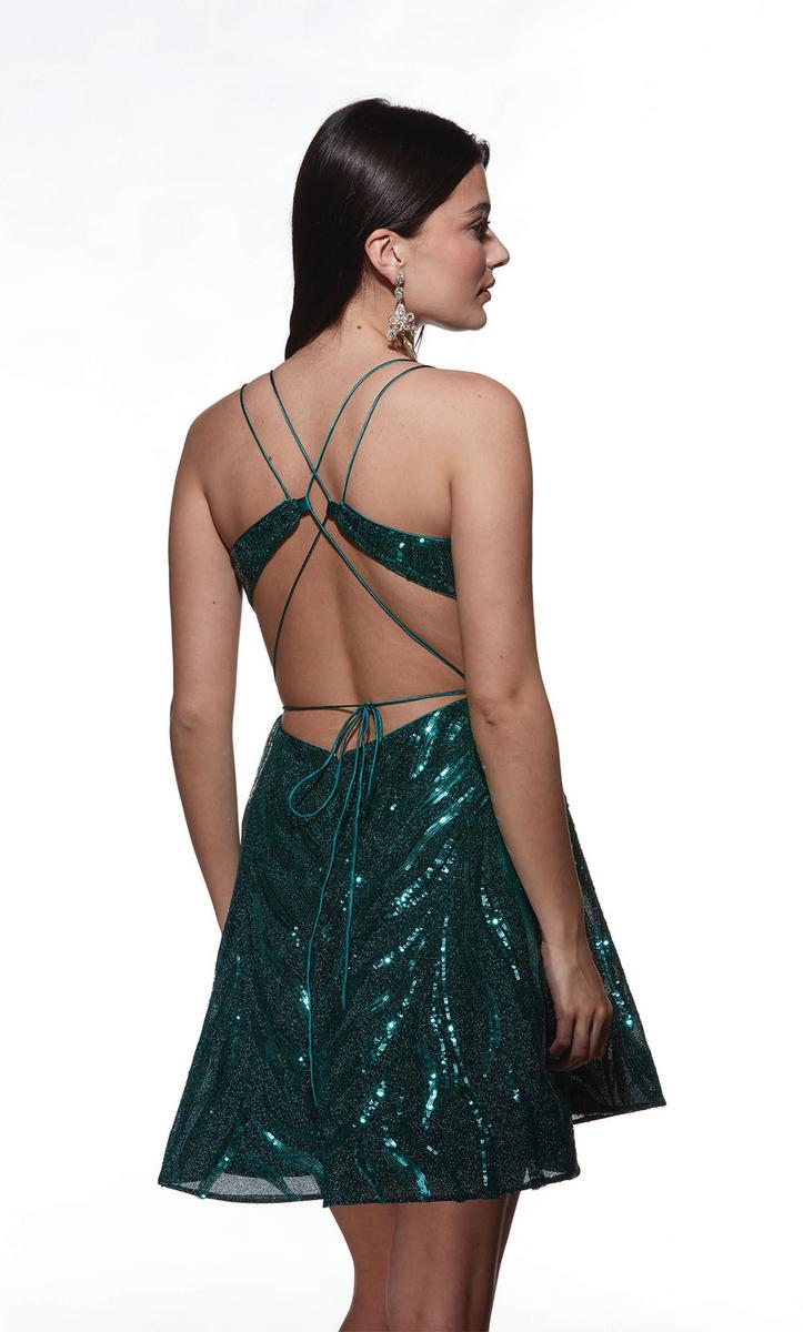 Alyce Paris A-Line Sequin Homecoming Dress 3783 - Image 2