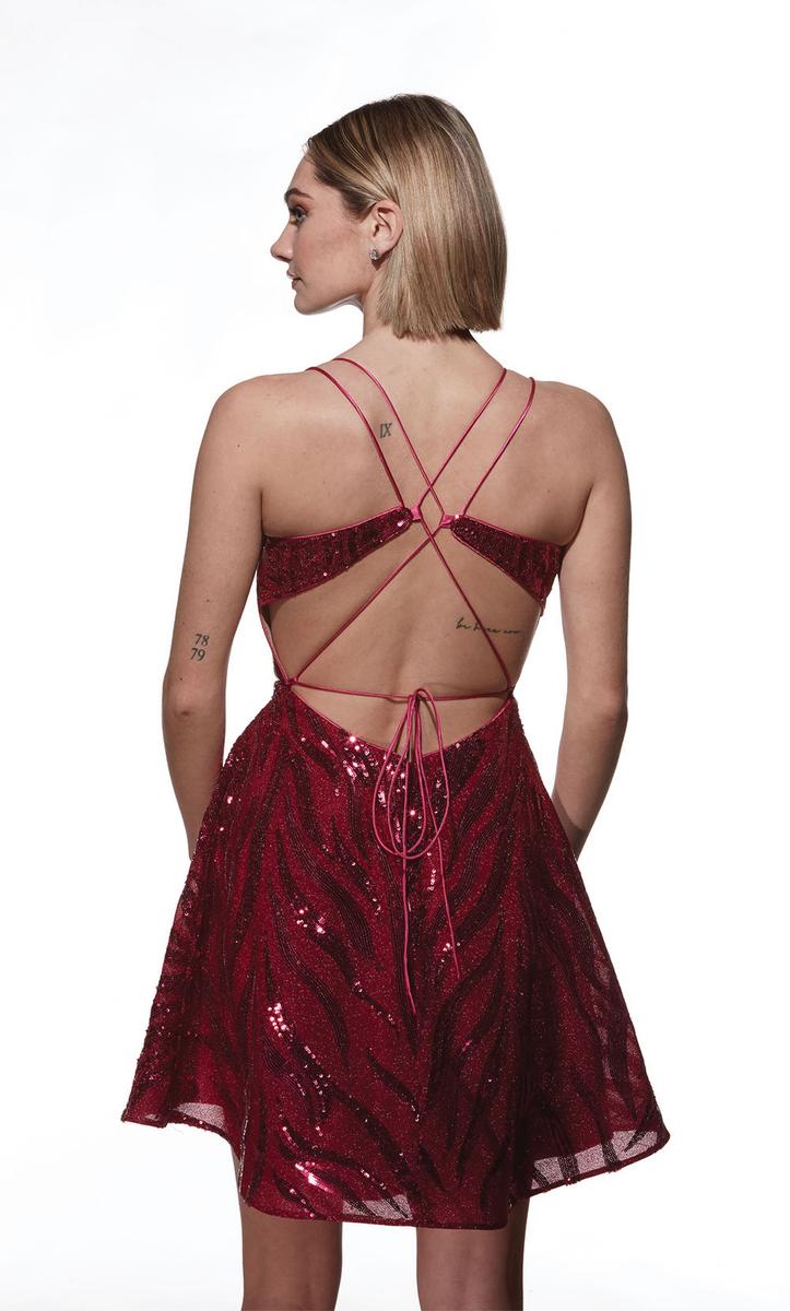 Alyce Paris A-Line Sequin Homecoming Dress 3783 - Image 4