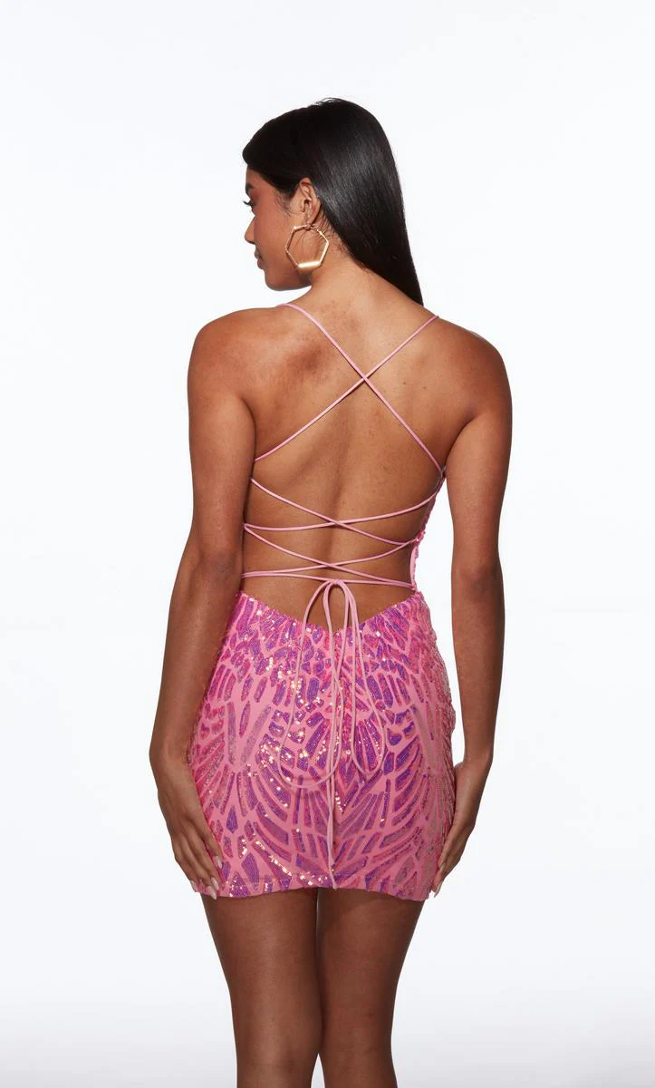 Alyce Paris Sequin Lace-Up Back Dress 40082 - Image 2