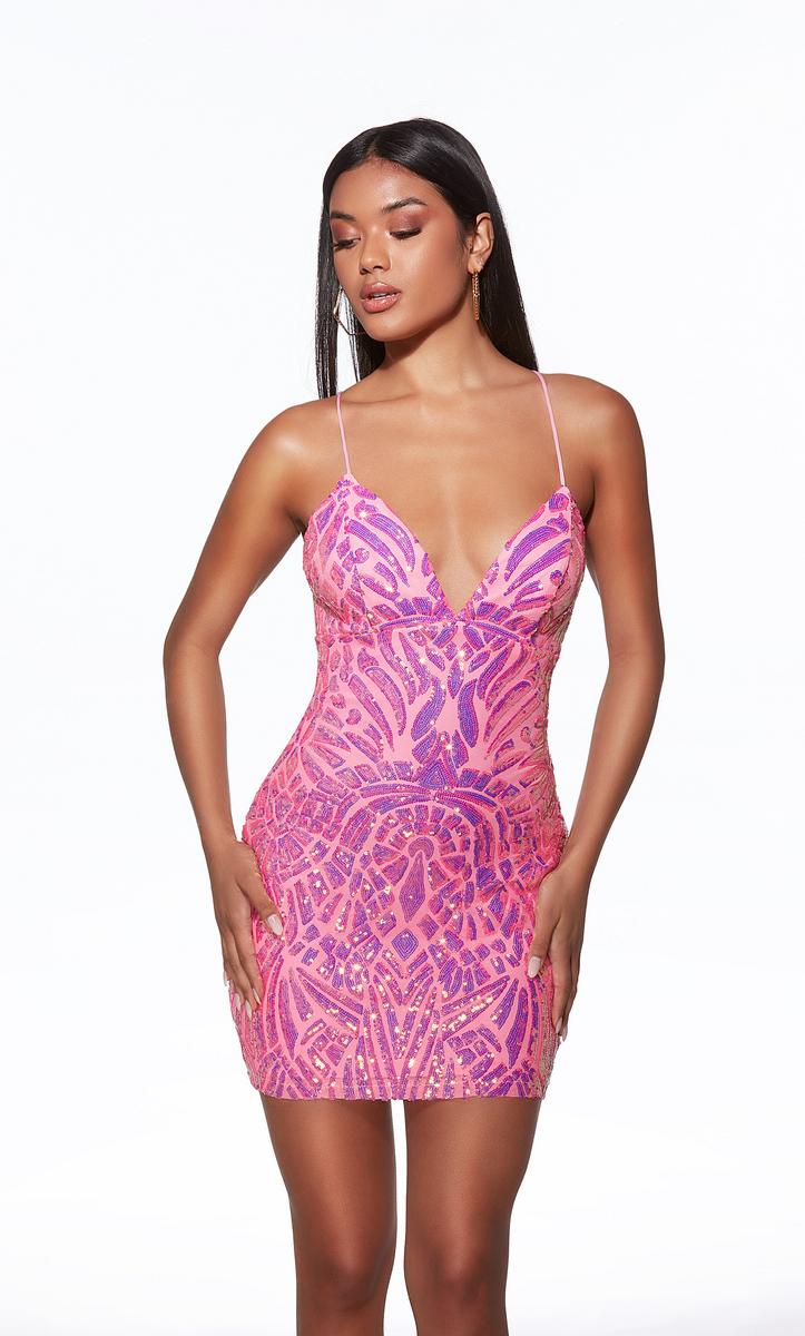 Alyce Paris Sequin Lace-Up Back Dress 40082 - Image 3