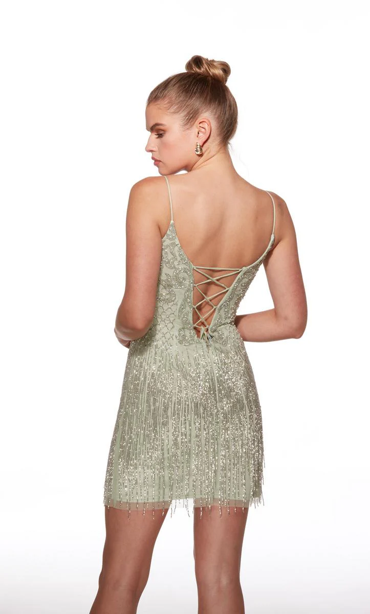 Alyce Paris Beaded Fringe HoCo Dress 40102 - Image 2