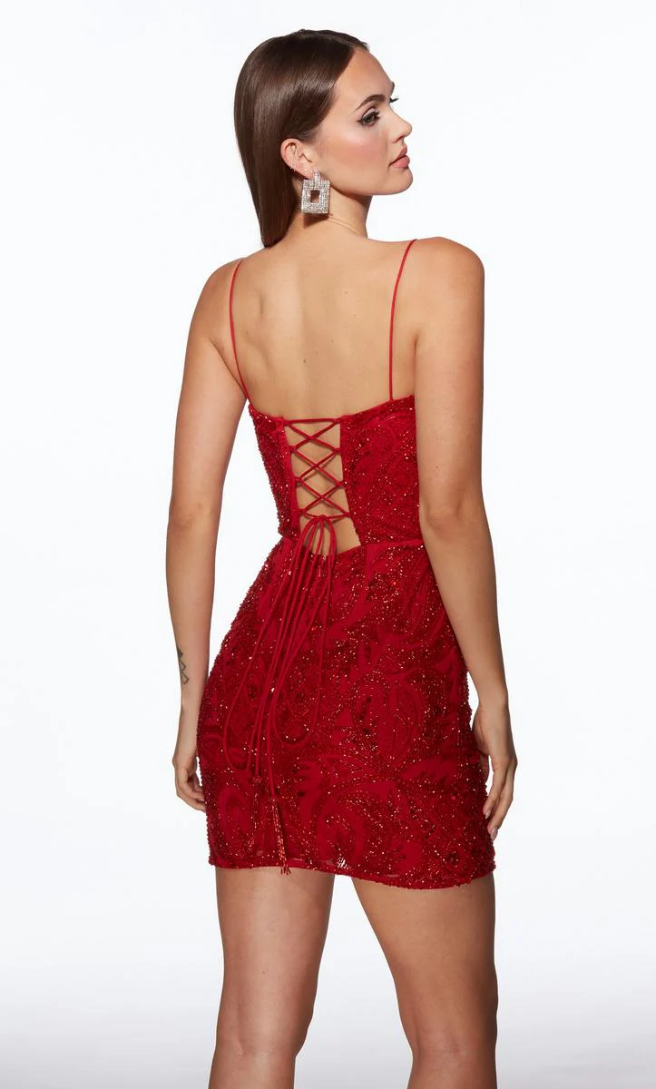 Alyce Paris Plunging Neckline Short Dress 40112 - Image 4