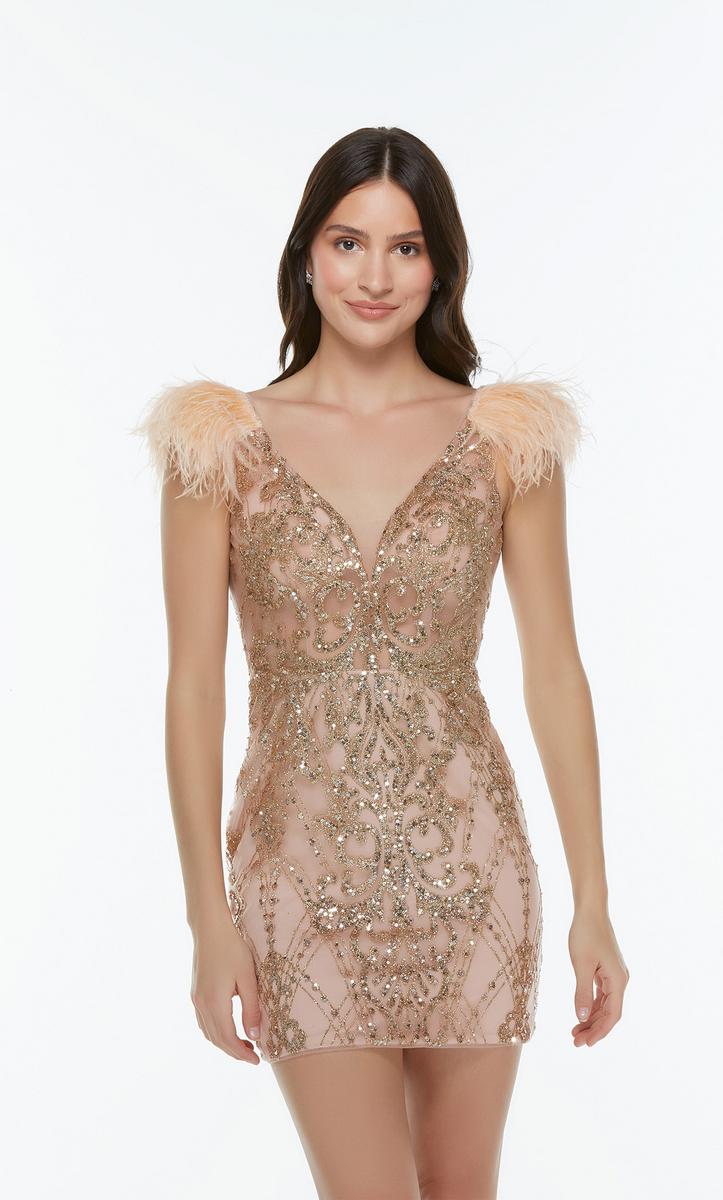 Alyce Short Feather Dress 4501 - Image 7