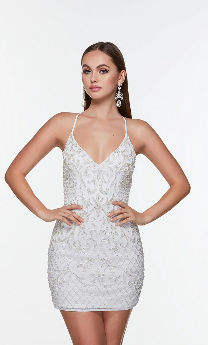 Alyce Paris V-Neck Strappy Back HoCo Dress 4506 - Image 5