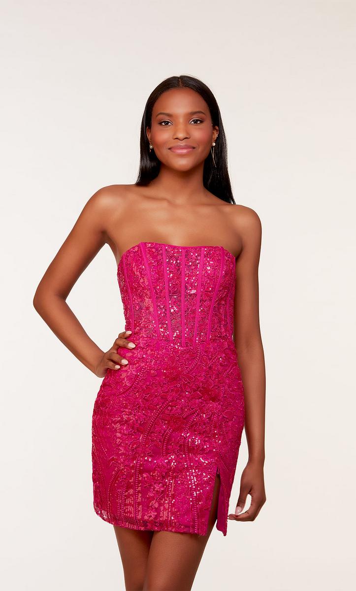 Alyce Paris Strapless Sequin Corset HoCo Dress 4616 - Image 9