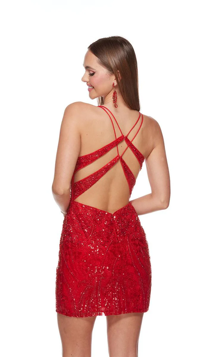 Alyce Paris Sequin Lace Homecoming Dress 4617 - Image 2