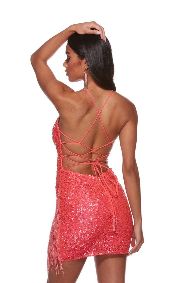 Alyce Paris Side Fringe Sequin Homecoming Dress 4624 - Image 11