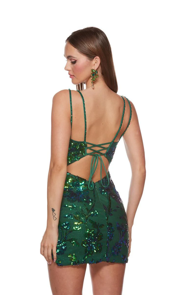 Alyce Paris Strappy Sequin Homecoming Dress 4630 - Image 4