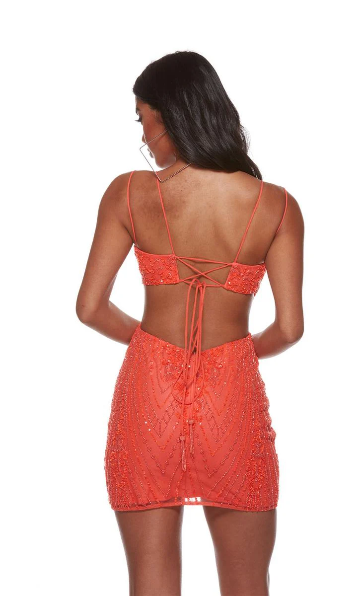 Alyce Paris V-Neck Cut Out Homecoming Dress 4644 - Image 2