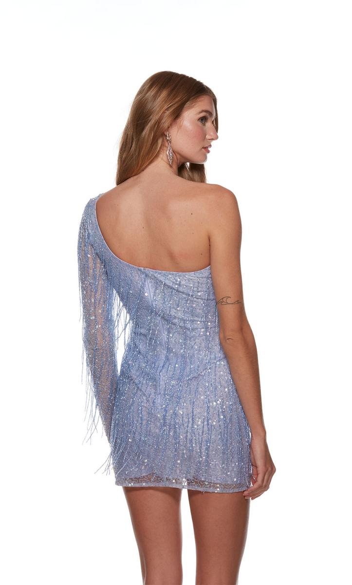 Alyce Paris One Sleeve Fringe HoCo Dress 4646 - Image 6
