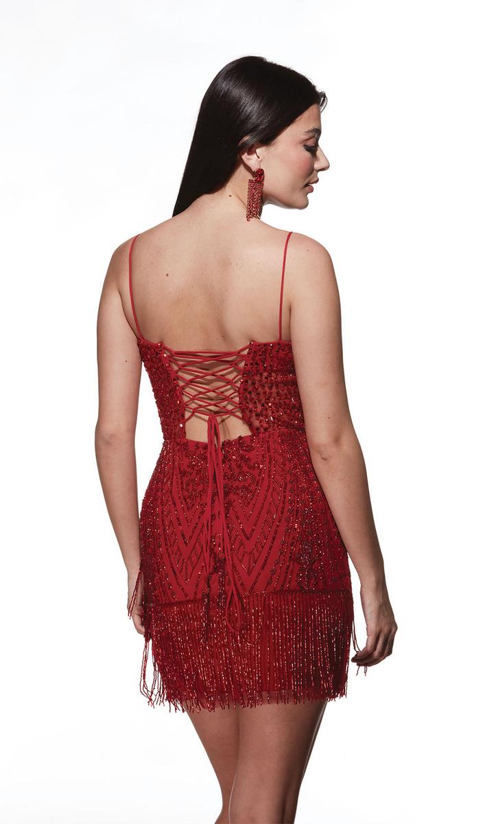 Alyce Paris Corset Fringe Homecoming Dress 4805 - Image 2