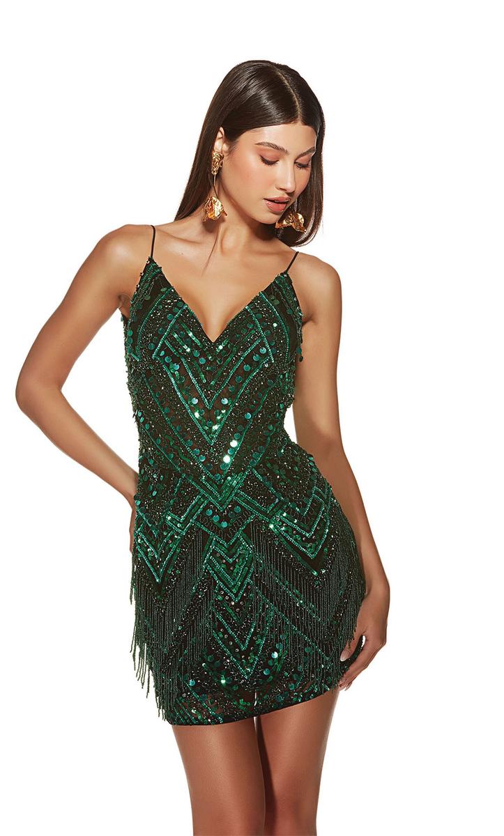 Alyce Paris V-Neck Beaded Homecoming Dress 4802 - Image 5